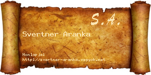 Svertner Aranka névjegykártya